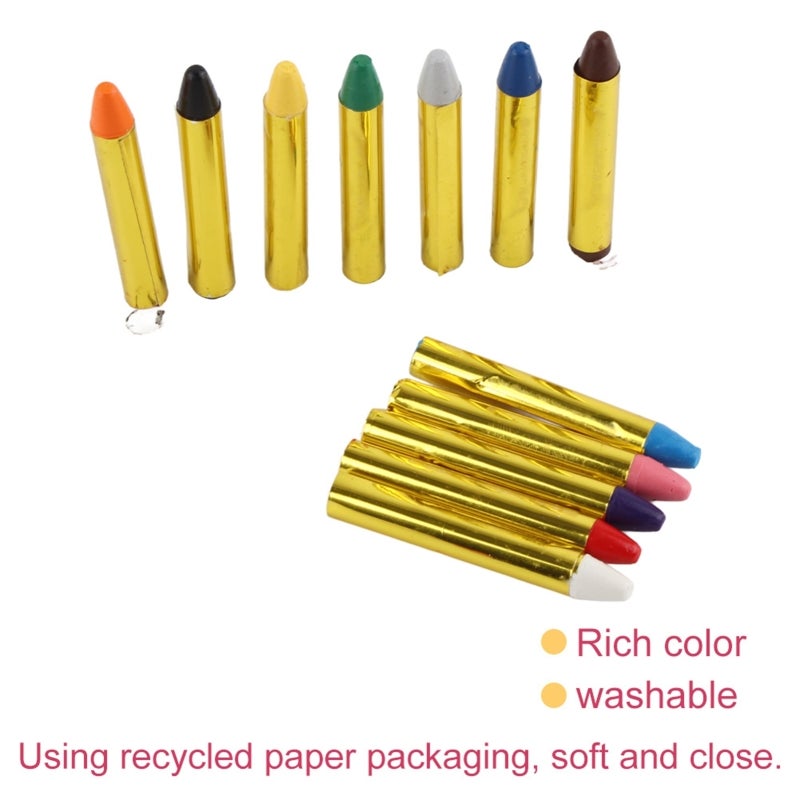 Body Face Paint Sticks: 12-Color Non-Toxic, Smooth Silky High-Adhesion Crayons - Easy Clean, Recycled Paper Packaging for Kids Face Body Art & Creative Play - Image 3