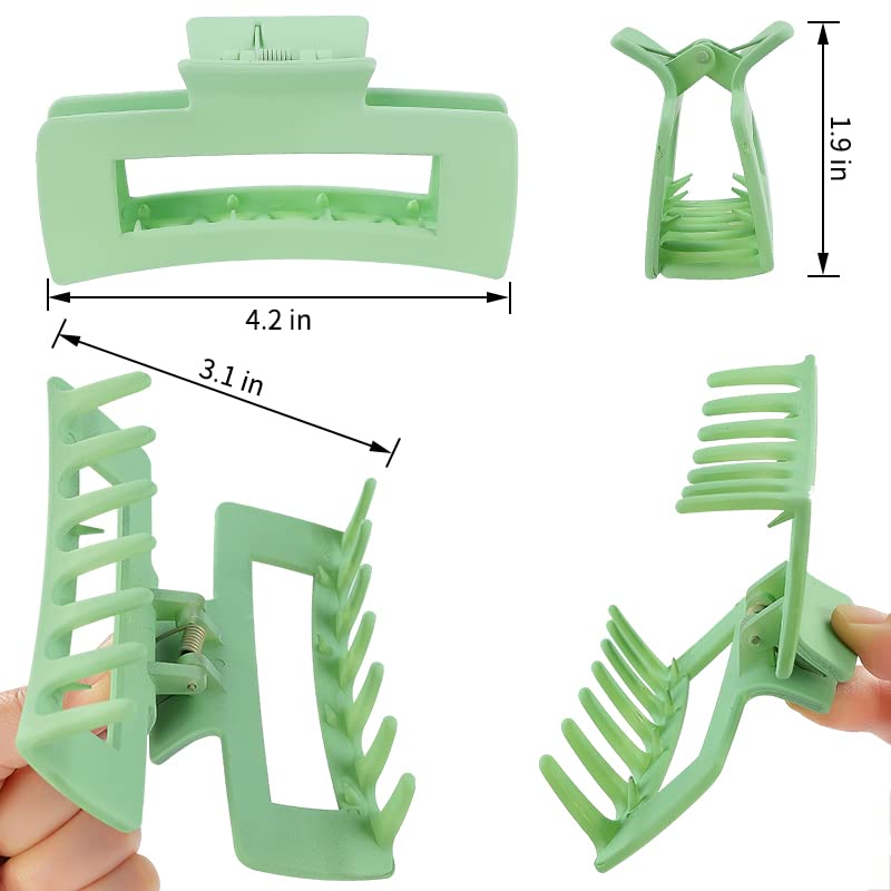 laxizar Hair Claw Clips 8 PCS 4.1 Inch Barrettes Rectangle Shape Clips Fashion Hair Clips - Image 3