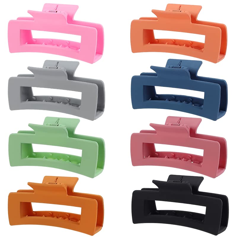 laxizar Hair Claw Clips 8 PCS 4.1 Inch Barrettes Rectangle Shape Clips Fashion Hair Clips - Image 1