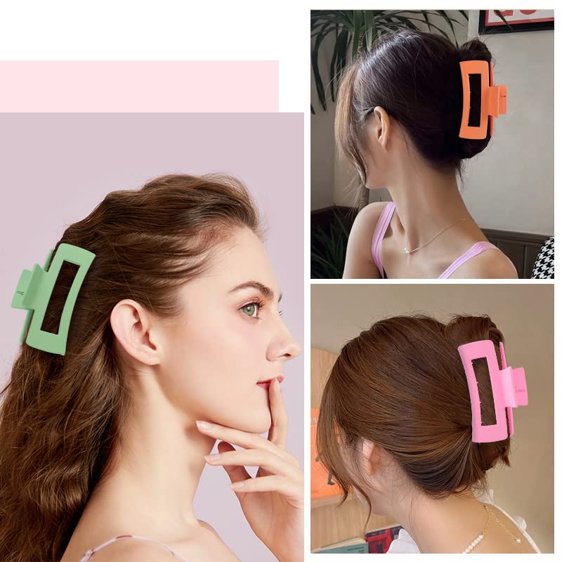 laxizar Hair Claw Clips 8 PCS 4.1 Inch Barrettes Rectangle Shape Clips Fashion Hair Clips - Image 5