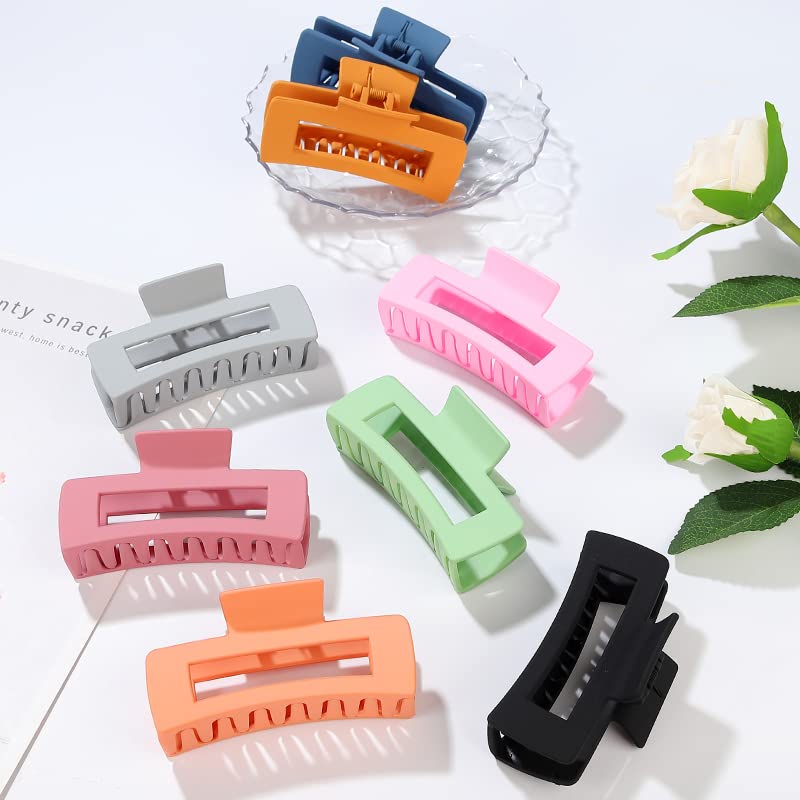 laxizar Hair Claw Clips 8 PCS 4.1 Inch Barrettes Rectangle Shape Clips Fashion Hair Clips - Image 4