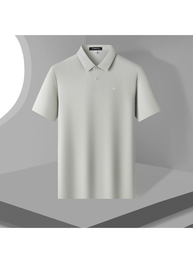 Fomoce men's Knitted Short-sleeve Polo Shirt - Cool & Breathable Sports T-shirt For Men - Image 4
