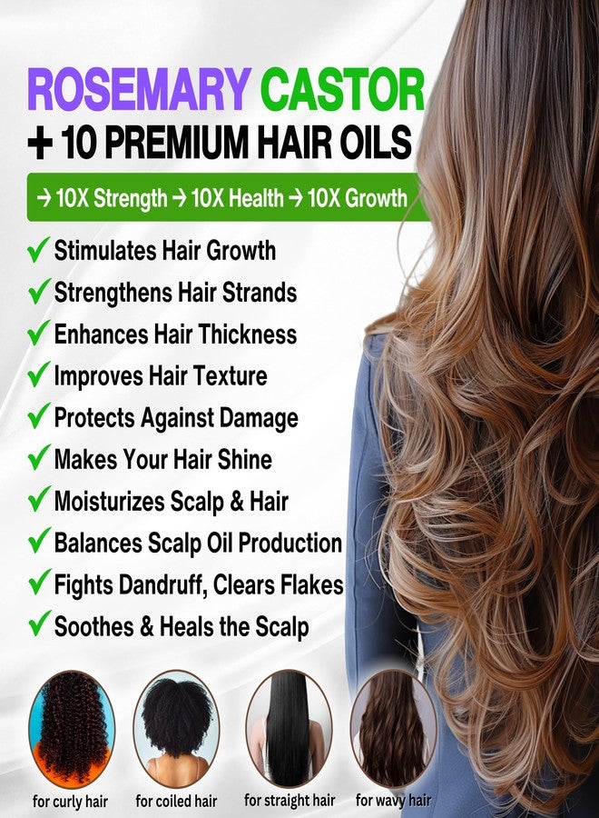 SELFWISE Organic Rosemary Castor Oil For Hair Growth: Enriched with Argan, Coconut, Jojoba, Vitamin E, Aloe Vera, Lavender & Peppermint for Natural Hair & Scalp Treatment for All Hair Types, Women & Men 4oz - Image 3