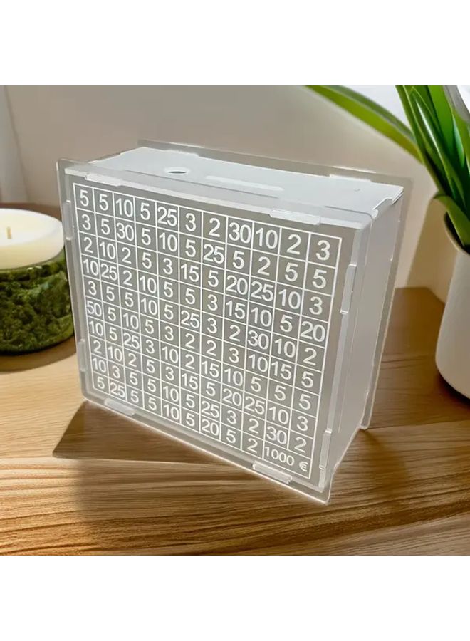 Acrylic Savings Jar With Target Number Modern Money Box For Home Goals 5000 Euro - Image 2