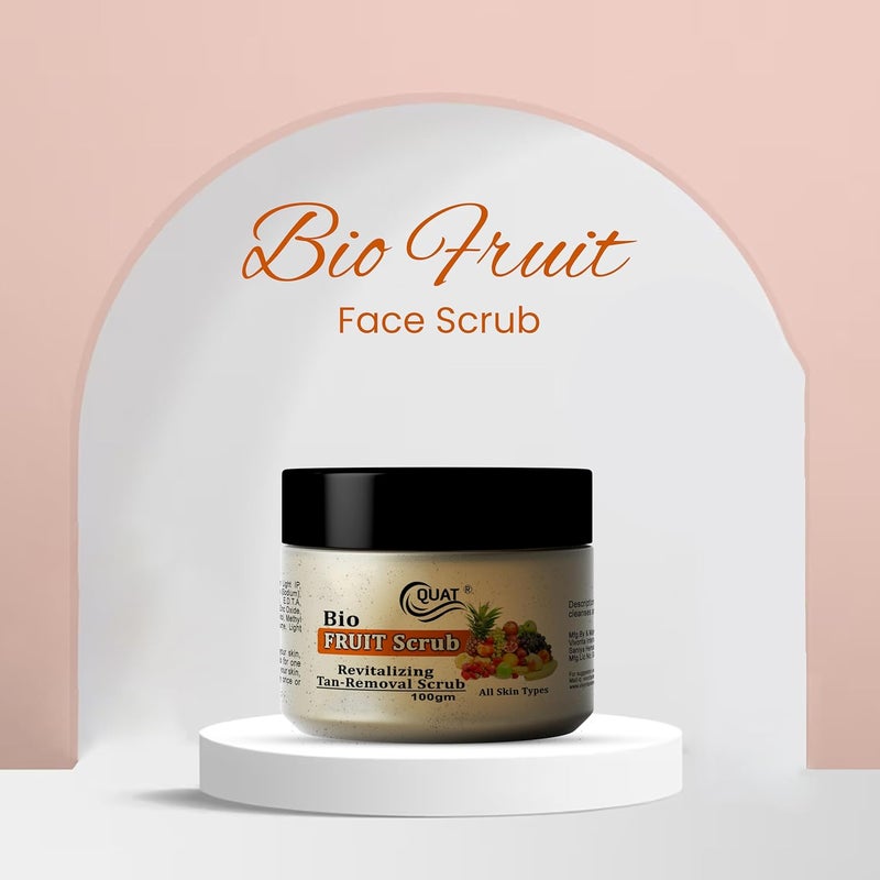 Quat Bio Fruit Face Scrub for Glowing SkinOilyDry SkinWomenMen 100gm - Image 2