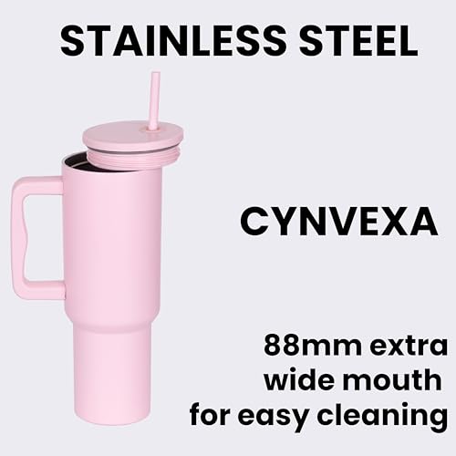 CYNVEXA Tumbler with lid and Straw 1200ML Cup Stainless Steel Vacuum Insulated Tumbler for Water, Iced Tea or Coffee 1.2L Office Gym Travelling (40 - Oz - Pink) - Image 3