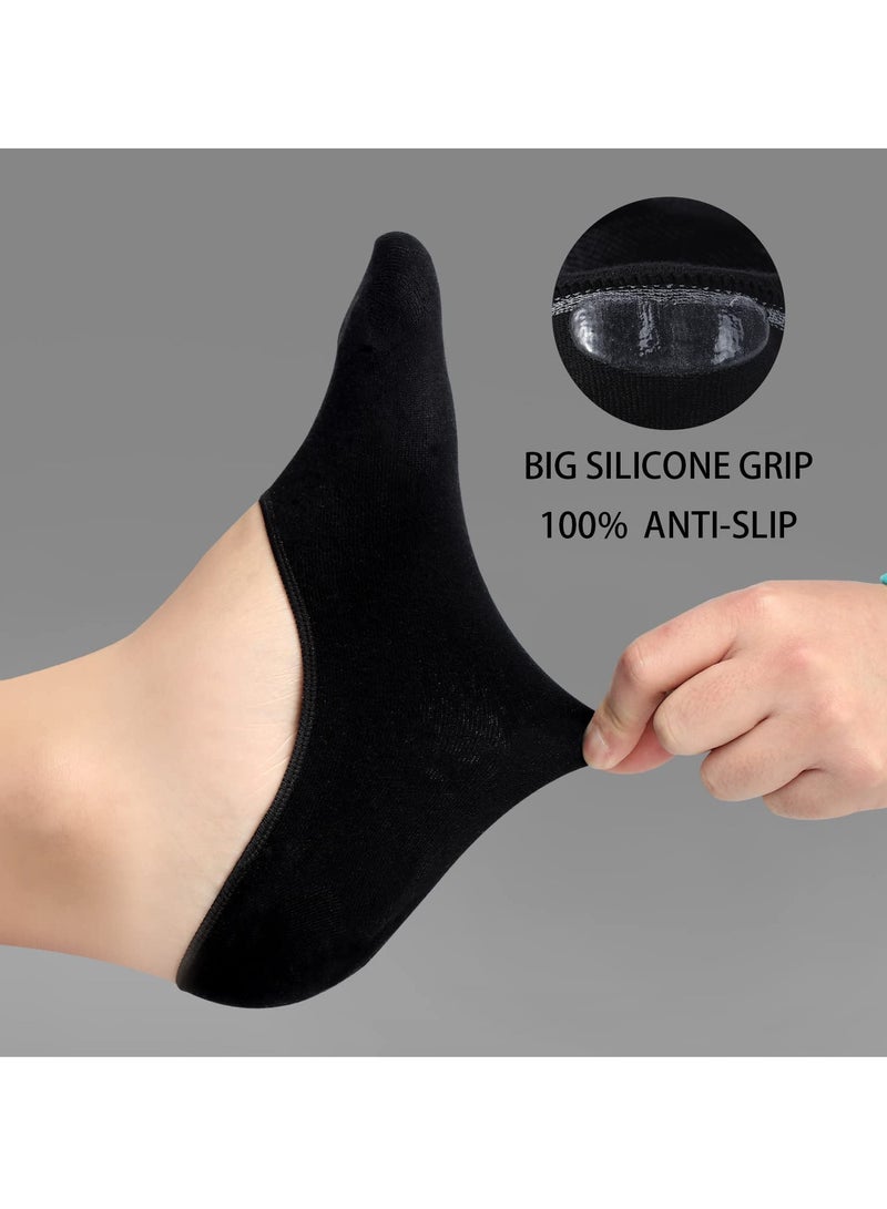 VIUAUAX جوارب قارب رجالي للرجال، ربيع وخريف وصيف مضادة للرائحة من السيليكون الضحل غير القابل للانزلاق، جوارب غير مرئية للرجال غير قابلة للانزلاق.5 أزواج من الجوارب الرجالية غير الظاهرة ذات القصات المنخفضة الرقيقة غير القابلة للانزلاق. - Image 3