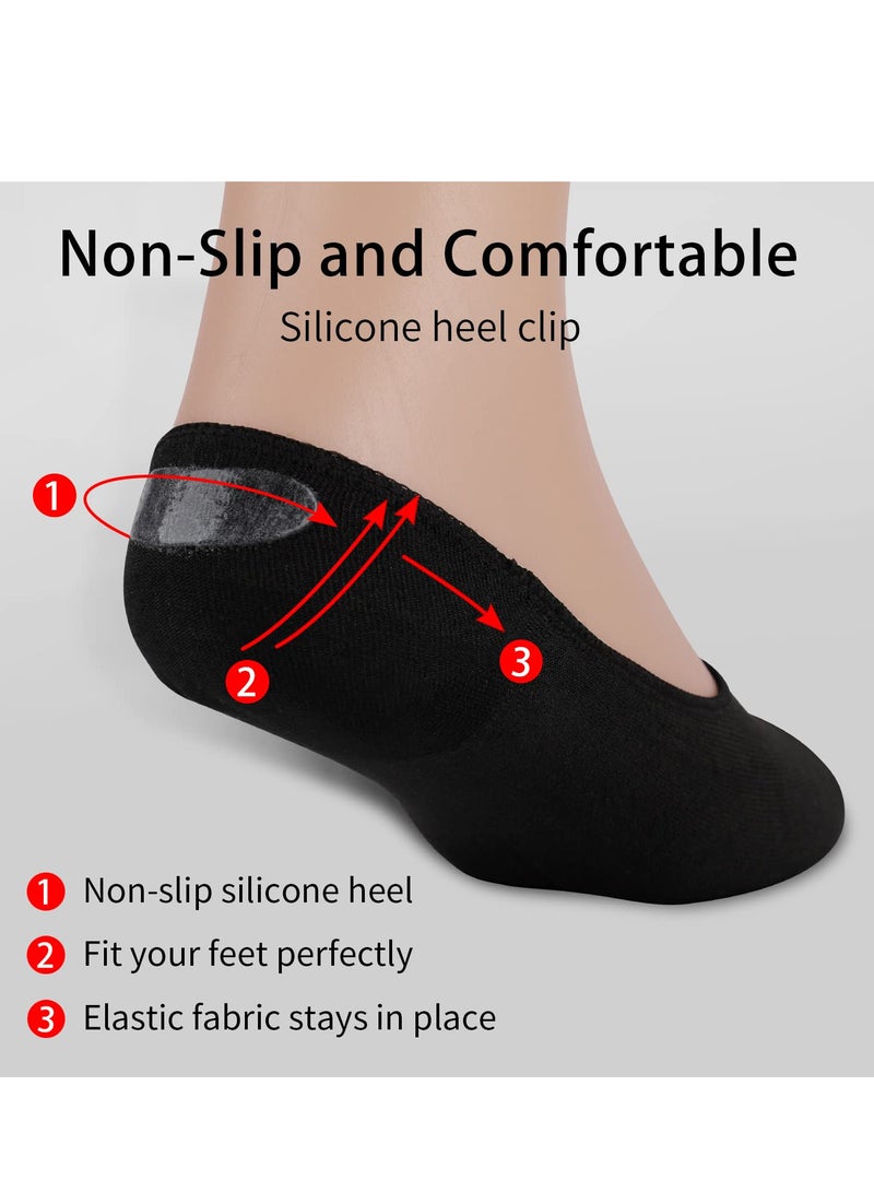 VIUAUAX جوارب قارب رجالي للرجال، ربيع وخريف وصيف مضادة للرائحة من السيليكون الضحل غير القابل للانزلاق، جوارب غير مرئية للرجال غير قابلة للانزلاق.5 أزواج من الجوارب الرجالية غير الظاهرة ذات القصات المنخفضة الرقيقة غير القابلة للانزلاق. - Image 4