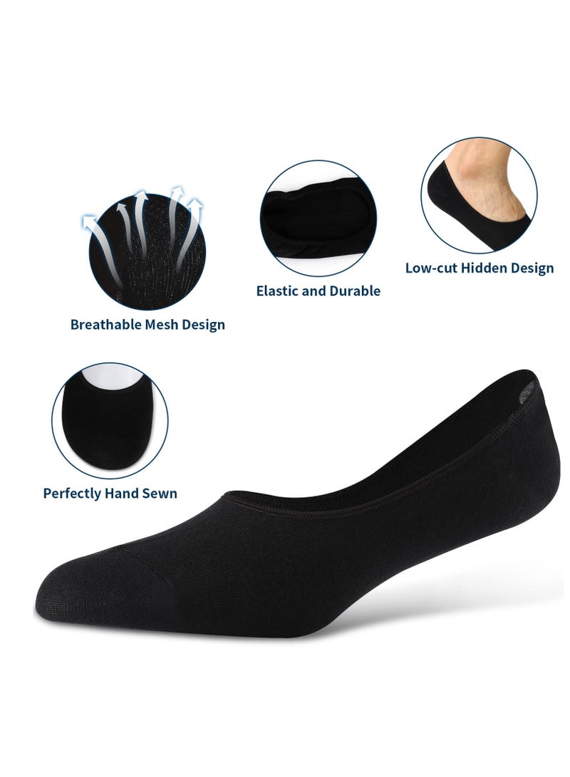 VIUAUAX جوارب قارب رجالي للرجال، ربيع وخريف وصيف مضادة للرائحة من السيليكون الضحل غير القابل للانزلاق، جوارب غير مرئية للرجال غير قابلة للانزلاق.5 أزواج من الجوارب الرجالية غير الظاهرة ذات القصات المنخفضة الرقيقة غير القابلة للانزلاق. - Image 2