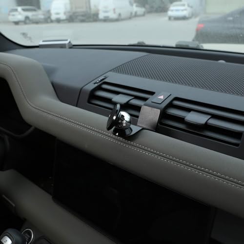 CHEYA Alumium Alloy Car Interior Center Console Dashboard Main Co-Pilot Air Vent Mobile Phone Holder for Land Rover Defender 110 2020 2021 2022 Car Accessories, BLACK - Image 4