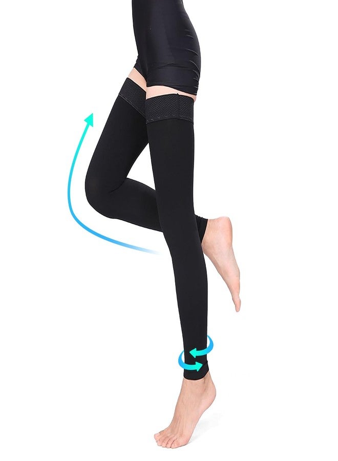 MEJORMEN Thigh High Compression Stockings Women 30-40mmHg Sleeve Footless Socks Varicose - Image 2