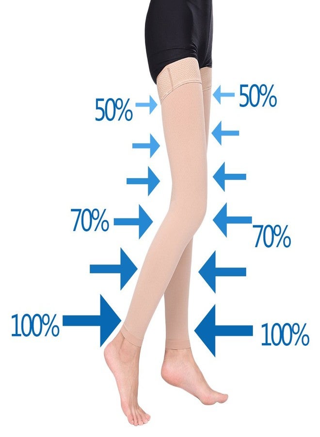 MEJORMEN Thigh High Compression Stockings Women 30-40mmHg Sleeve Footless Socks Varicose - Image 3