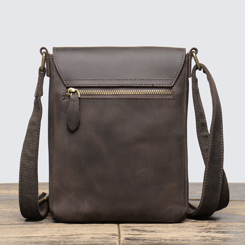 Men's Genuine Leather Crossbody Bag – Vintage Cowhide Shoulder Backpack - Image 4