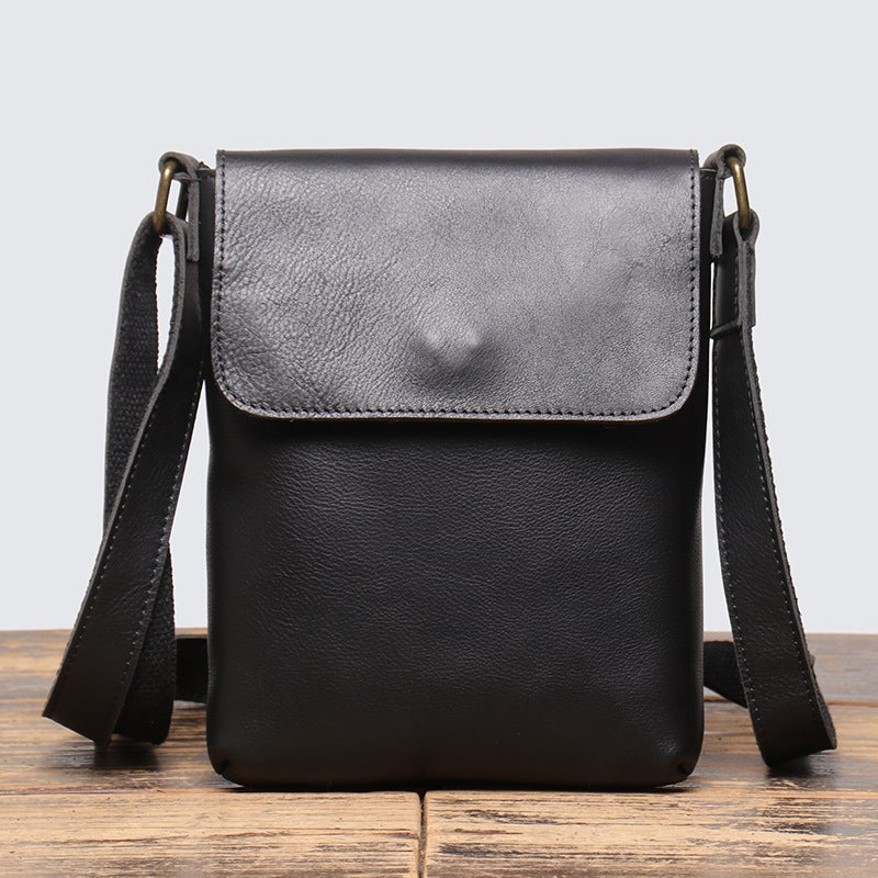 Men's Genuine Leather Crossbody Bag – Vintage Cowhide Shoulder Backpack - Image 5