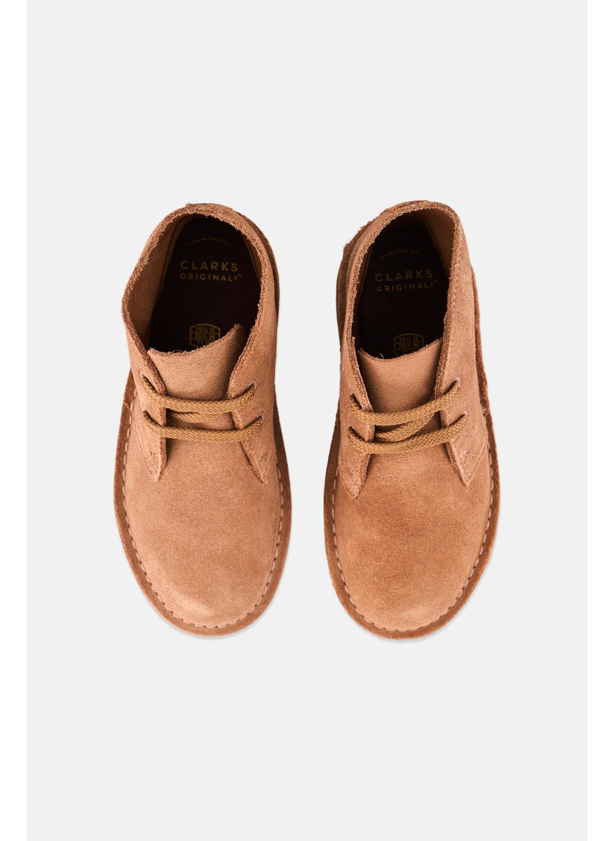 clarks Kids Boy Wide Desert Boot Lace Up Casual Shoes, Brown  - Image 3