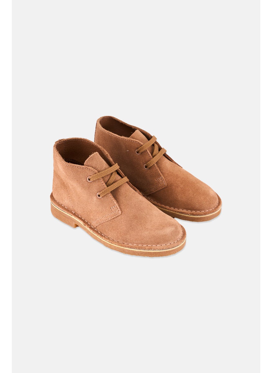 clarks Kids Boy Wide Desert Boot Lace Up Casual Shoes, Brown  - Image 1