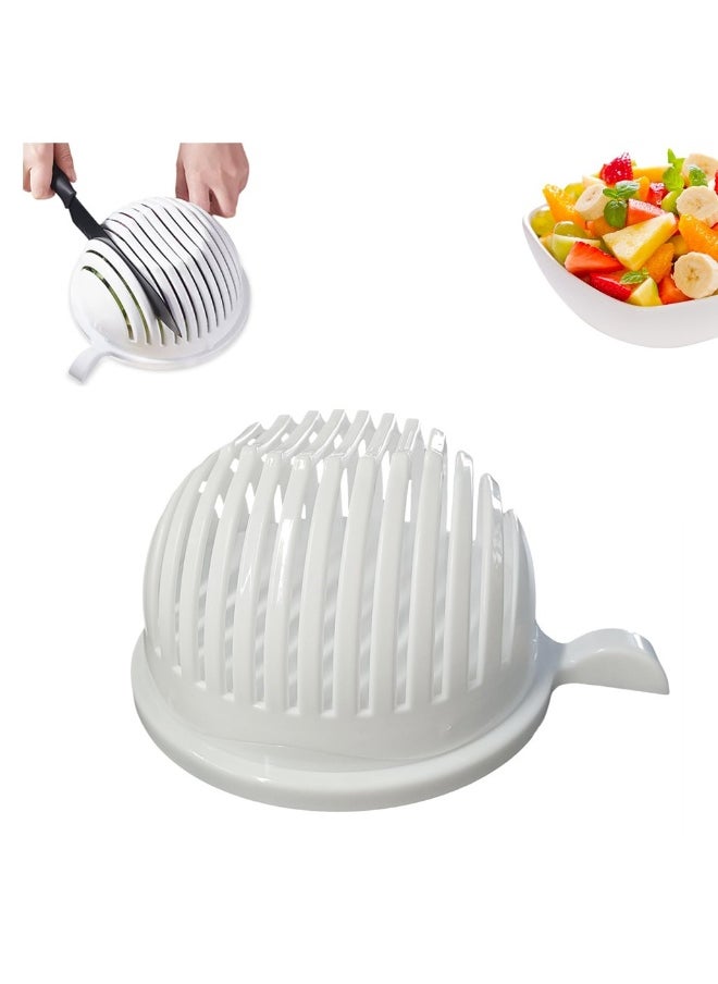 Generic Salad Cutter Bowl, Veggie Choppers and Dicers, MultiFunctional Fast Salad Cutter Bowl, Vegetable Drain Bowl, Salad Cutter Bowl with Lid Fast Vegetable Cut Set  - Image 1