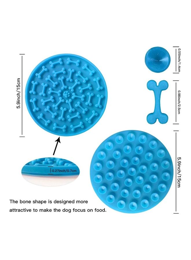 نيبمينينت بساط توزيع طعام من السيليكون لإطعام الكلاب ببطء أزرق 15 x 15سم - Image 2