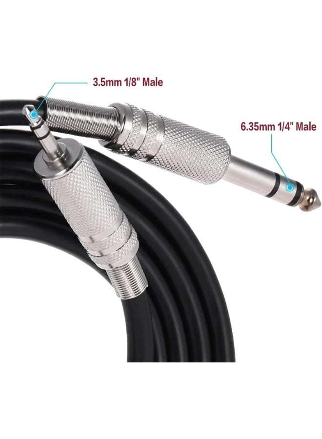 16FT Stereo Aux Cable Guitar Cable TRS Cable 3.5mm 1/8 to 1/4 Stereo Cable to Aux Male Cord with Zinc Alloy Housing Braid for Guitar Laptop Home Theater Devices Speaker and Amplifiers - Image 2