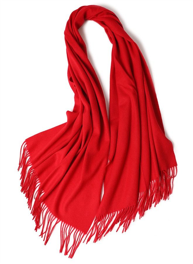 Loquat Solid Warm Thickened Lambswool Scarf  - Image 1