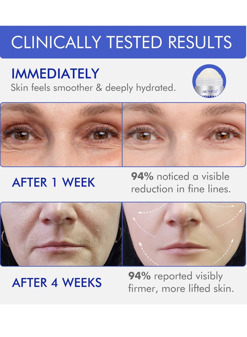 ALIVER عصا سيروم شد البشرة سيروم ريتينول متقدم 3 في 1 لتنعيم وشد وتثبيت الوجه والرقبة وخط الفك يقلل التجاعيد كريم مغذي مضاد للشيخوخة لإصلاح جميع أنواع البشرة عصا ريتينول للوجه 30 جرام - Image 4
