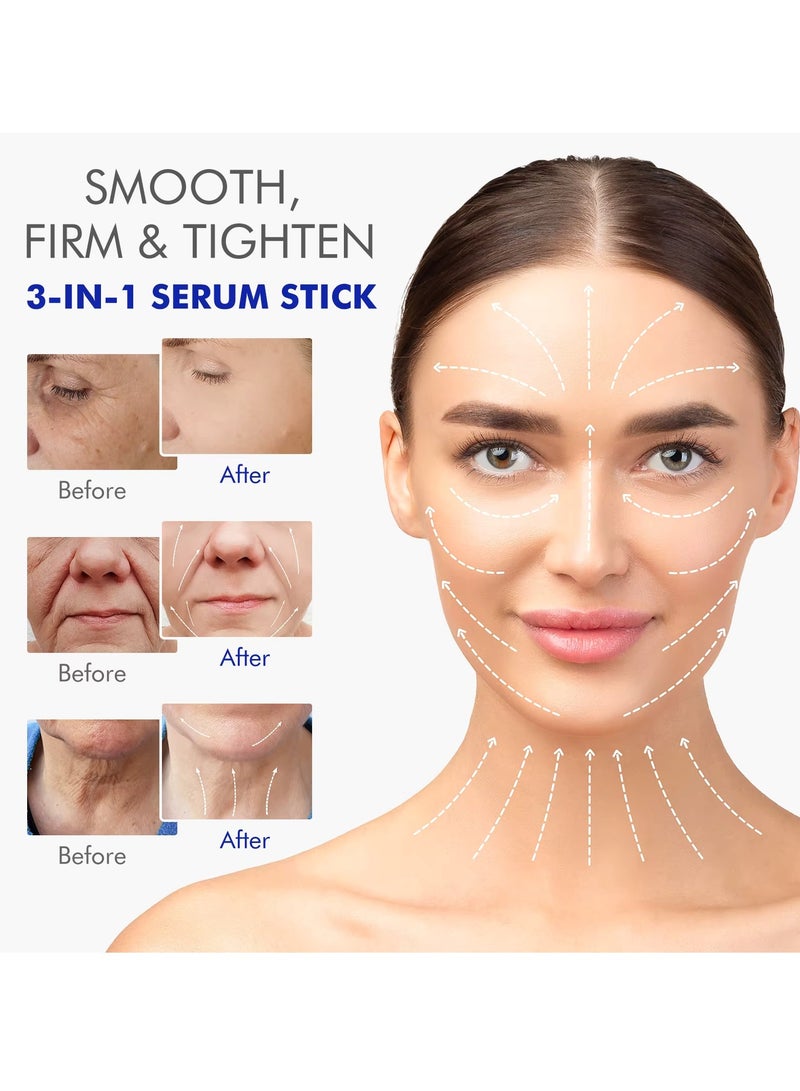 ALIVER عصا سيروم شد البشرة سيروم ريتينول متقدم 3 في 1 لتنعيم وشد وتثبيت الوجه والرقبة وخط الفك يقلل التجاعيد كريم مغذي مضاد للشيخوخة لإصلاح جميع أنواع البشرة عصا ريتينول للوجه 30 جرام - Image 5