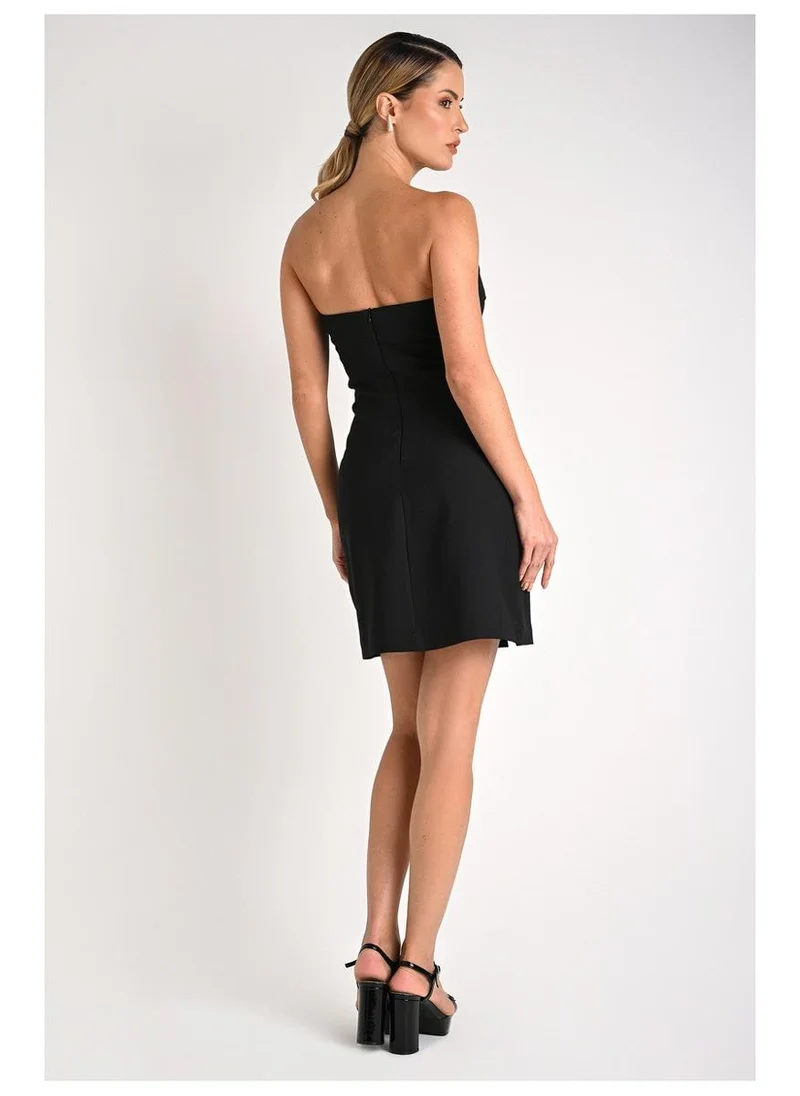 Carmen Steffens  Strapless Dress with Buckle Detail in Black for Women | Best Price UAE