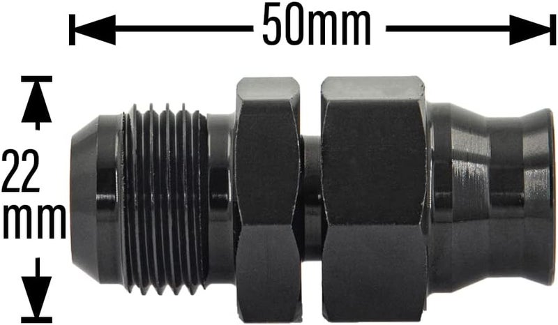 CNRAQR 8AN Male Flare to 3/8" Fuel Hardline Tube Fitting Adapter Connector Aluminum Alloy Black Anodized 2Pcs - Image 5