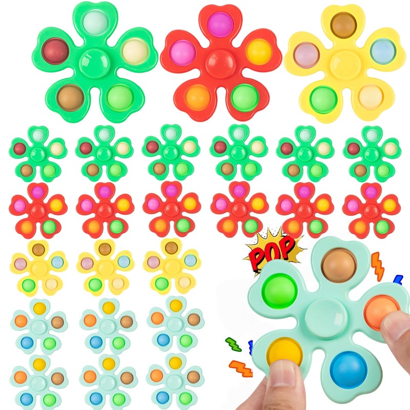 Nbguigdstr 24 Pcs Fidget Spinners BulkMini Pop Bubble Fidget Spinner Toys for Kids Party FavorsBirthday Return Gifts Goodie Bags StuffersTreasure Box Classroom Rewards Carnival Prizes ADHD - Image 3
