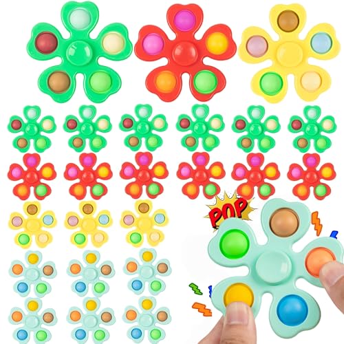 Nbguigdstr 24 Pcs Fidget Spinners BulkMini Pop Bubble Fidget Spinner Toys for Kids Party FavorsBirthday Return Gifts Goodie Bags StuffersTreasure Box Classroom Rewards Carnival Prizes ADHD - Image 1