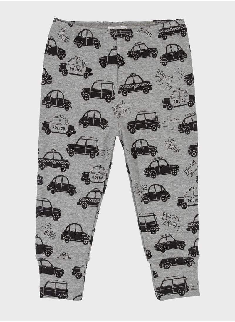 Up Baby - Infant Cars Print Sweatpants - Image 1