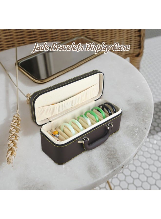 Yiju 15 Slots Bangle Box, Jade Bracelets Display Case Storage Case Jewelry Organizer PU Leather Bracelet Case for Retail Stores Dresser Engagement, Faux Leather, - Image 2