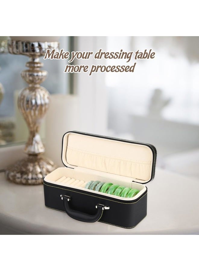 Yiju 15 Slots Bangle Box, Jade Bracelets Display Case Storage Case Jewelry Organizer PU Leather Bracelet Case for Retail Stores Dresser Engagement, Faux Leather, - Image 4
