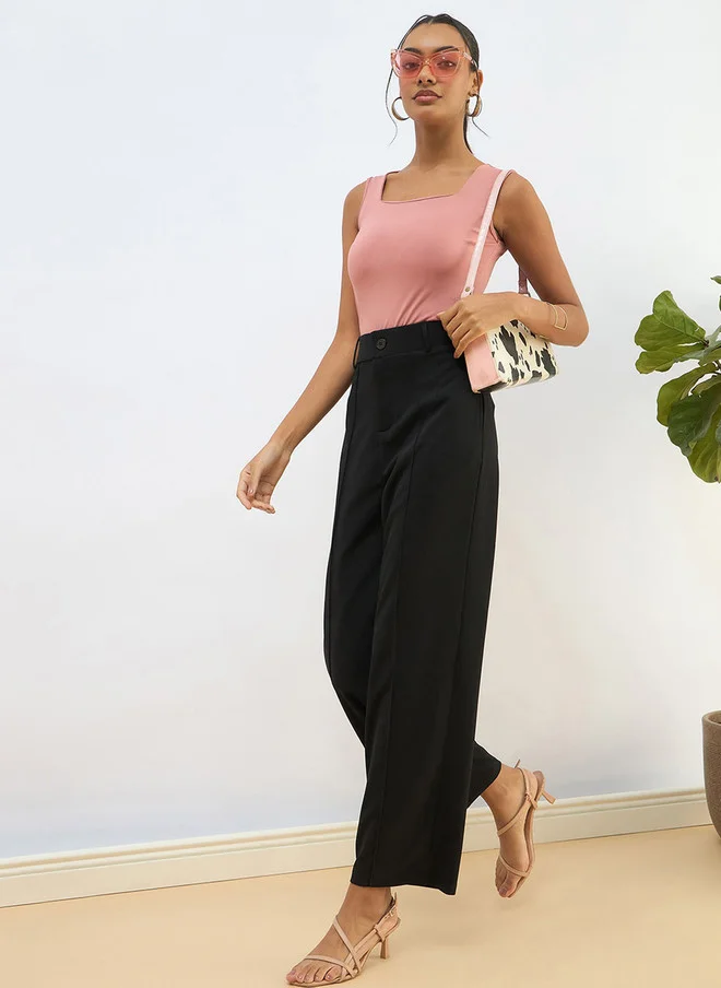 SASSAFRAS Pink Sleeveless Bodysuit for Women