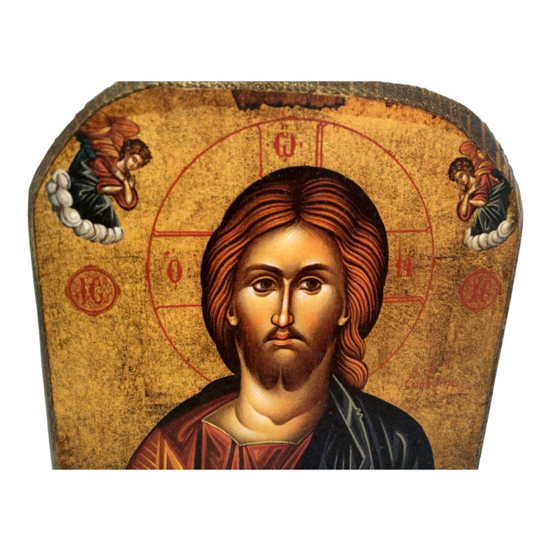 Iconsgr Handmade Wooden Greek Christian Orthodox Mount Athos Icon of Jesus Christ /Mp2_5 - Image 3