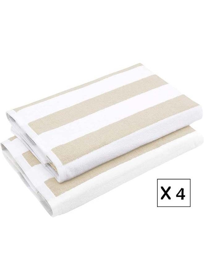 SIGNOOLA - Signoola 4 Beach towel 70 x 180 cm Beige Stripes, 100% cotton. - Image 1