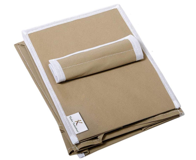 Kuber Industries Fabric 4 Shelf Foldable Closet OrganizerUniversal Fit 4 Tier Closet Wardrobe OrganizerClothes Storage HangerSize 31 x 25 x 80 Cm Pack of 2 Brown - Image 5