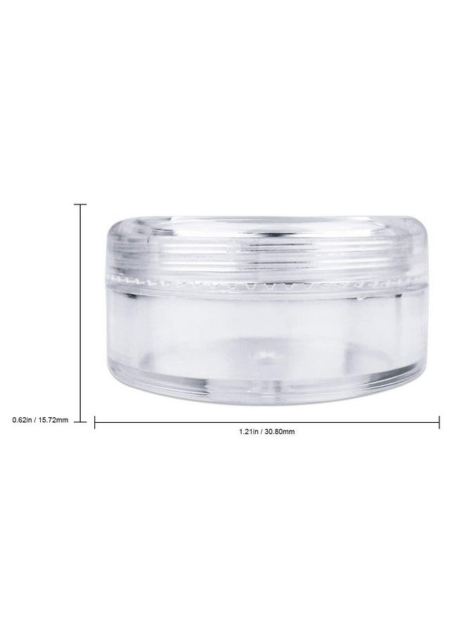Pana - 50 New Empty 5 Grams Acrylic Clear Round Jars - Bpa Free Containers For Cosmetic, Lotion, Cream, Makeup, Bead, Eye Shadow, Rhinestone, Samples, Pot, 5G/5Ml (Clear Lid (50 Jars) - Image 1