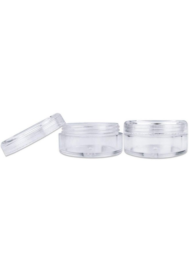 Pana - 50 New Empty 5 Grams Acrylic Clear Round Jars - Bpa Free Containers For Cosmetic, Lotion, Cream, Makeup, Bead, Eye Shadow, Rhinestone, Samples, Pot, 5G/5Ml (Clear Lid (50 Jars) - Image 1