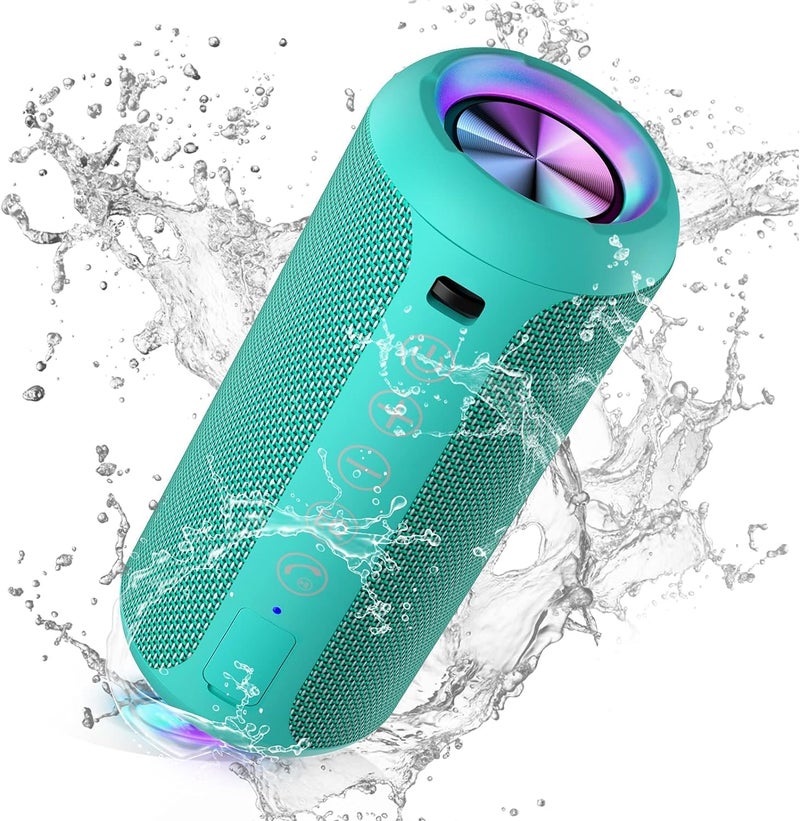 Ortizan X10 - Portable Bluetooth Speaker with Bluetooth 5.3, Waterproof, IPX7, with Light, Up to 30 Hours Playtime, 3 Bass Hi-Fi Stereo Sound Effects, Hands-Free, Microphone with AUX, TF - Image 1