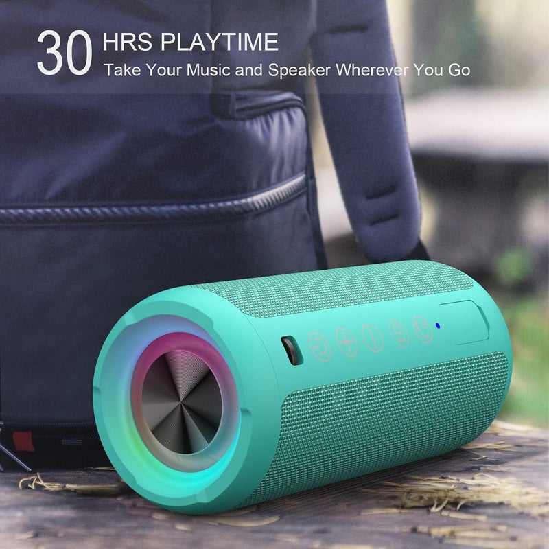 Ortizan X10 - Portable Bluetooth Speaker with Bluetooth 5.3, Waterproof, IPX7, with Light, Up to 30 Hours Playtime, 3 Bass Hi-Fi Stereo Sound Effects, Hands-Free, Microphone with AUX, TF - Image 3
