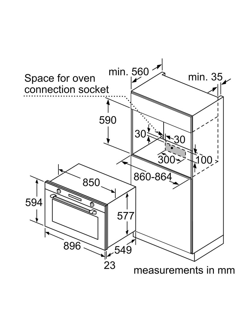 Starway Built-In Electric 90x60cm Oven, Large Capacity, 73 Liter, With Grill , 6 Program, 90x60cm, Digital Screen, Timer, 2 Fans, 2 Trays , Easy To Clean Material - Image 3