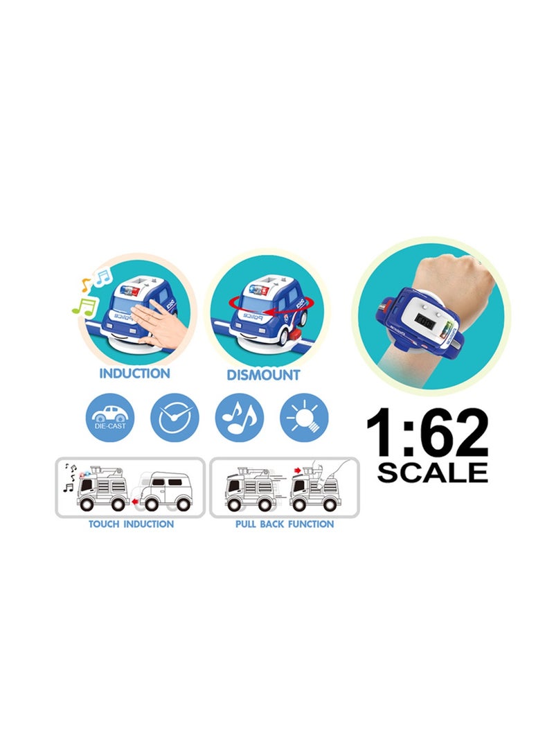 STEM ساعة سباق 1:62 نسخة Q سيارة تاكسي تفاعلية مع موسيقى مضيئة - 1 قطعة بألوان متنوعة - Image 3