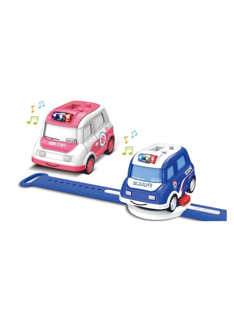 STEM ساعة سباق 1:62 نسخة Q سيارة تاكسي تفاعلية مع موسيقى مضيئة - 1 قطعة بألوان متنوعة - Image 2