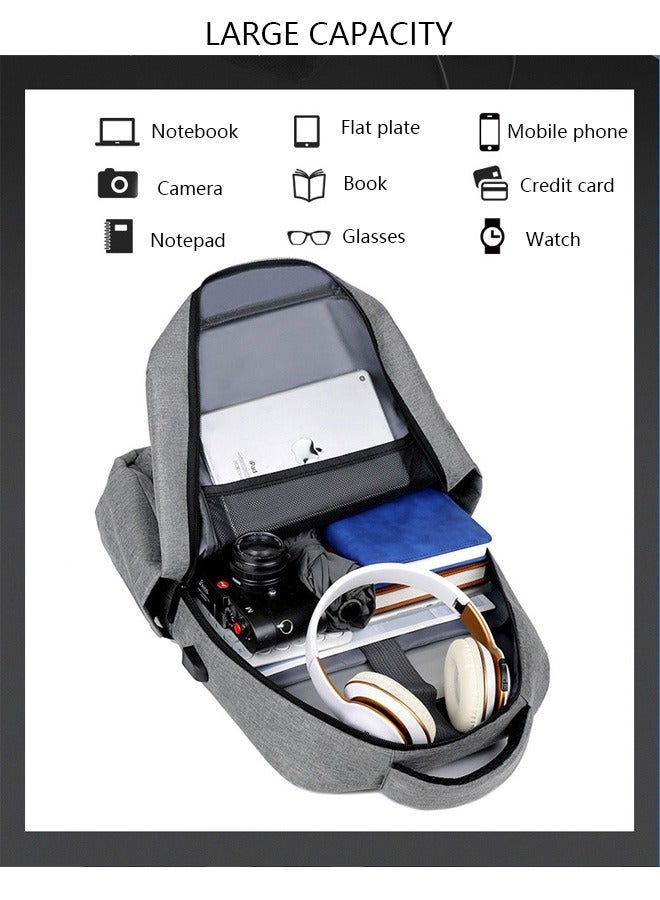 DUNISO 15.6 Inch Laptop Backpack for Men and Women Anti-Theft Waterproof Computer Bag with USB Charging Port Large Capacity College School Backpack for Travel and Work - Image 4
