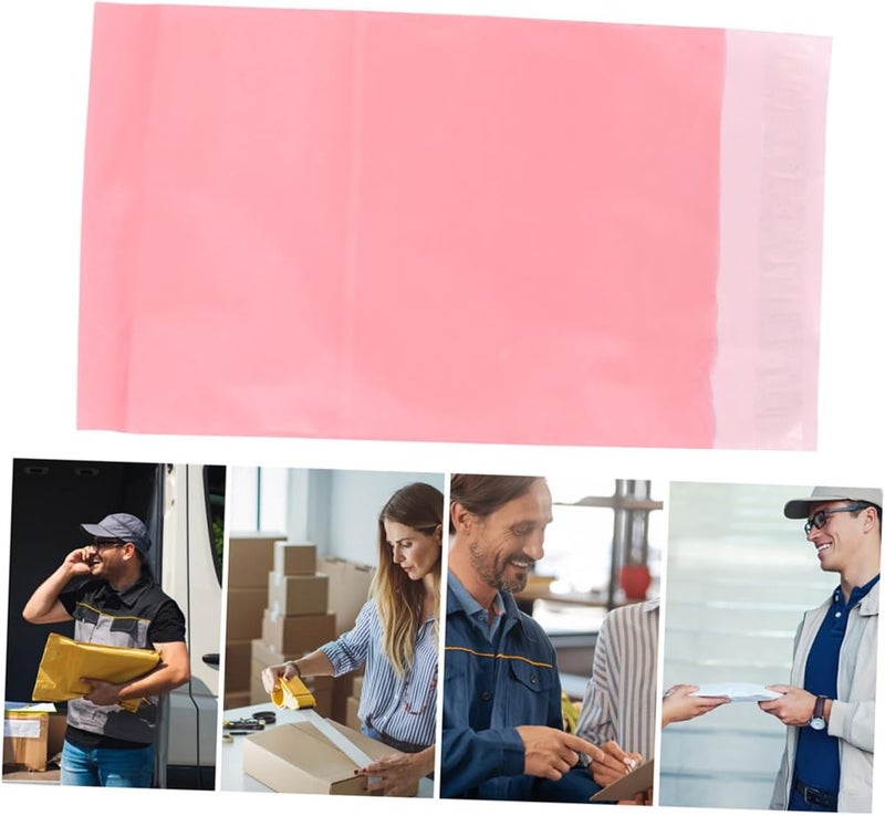 SUPVOX 100 Pcs Pink Waterproof Shipping Mailers 17x30 Cm Thickened Self-seal Packaging Bags for Small Business Clothing Mailing and Transport - Image 4