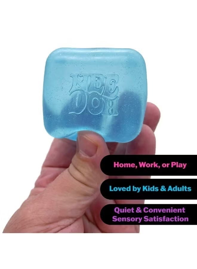 NeeDoh Nice Cube -Sensory Squeeze Toy with Super Solid Squish - 2.25" Cube (Blue+Purple) - Image 4