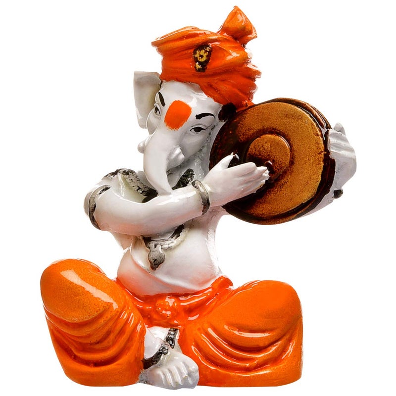 Aadaa Musical Ganesha Polyresin Figurine 75x14x75 in Multicolor - Image 2