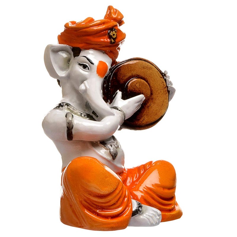 Aadaa Musical Ganesha Polyresin Figurine 75x14x75 in Multicolor - Image 4