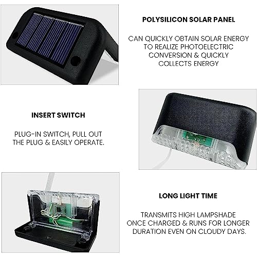 GIGAWATTS Boundary Solar Deck Light | Automatic Sensor Waterproof LED Lamp for Outdoor Use | Energy Efficient Solar Lights for Home Garden Balcony Terrace Fence and Steps (Warm White, Pack of 4) - Image 5